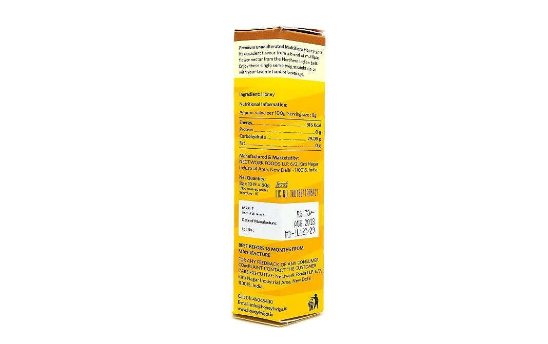 Honey Twigs Decadent Multi-Flora Honey Without the Mess   Jar  80 grams